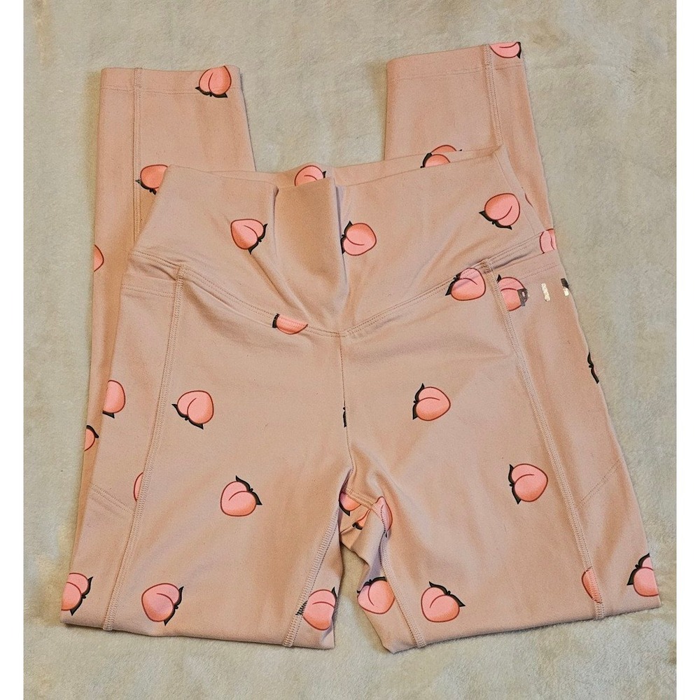 Victoria's Secret Pink Leggings Peach Design 28in Hips GENTLY USED